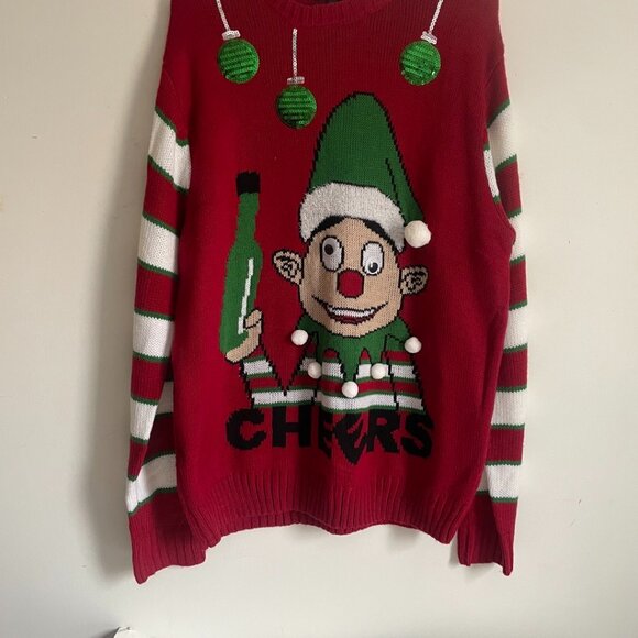 Ugly Christmas Sweater — Cheers Elf - Picture 1 of 9